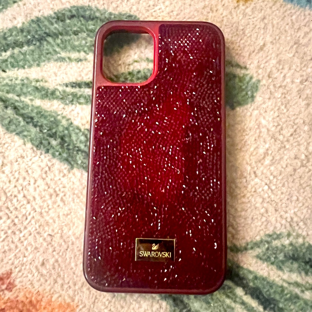 Swarovski Glam Rock Bumper Phone Case iPhone 12 mini red crimson glitter shiny